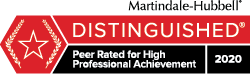 Martindale-Hubbell: Distinguished: Peer Rated for High Professional Achievement 